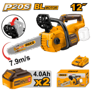 MOTO SIERRA A BATERIA 20V P20S 12" C 2 BAT 4AH Y CARGADOR INGCO CGSLI201286